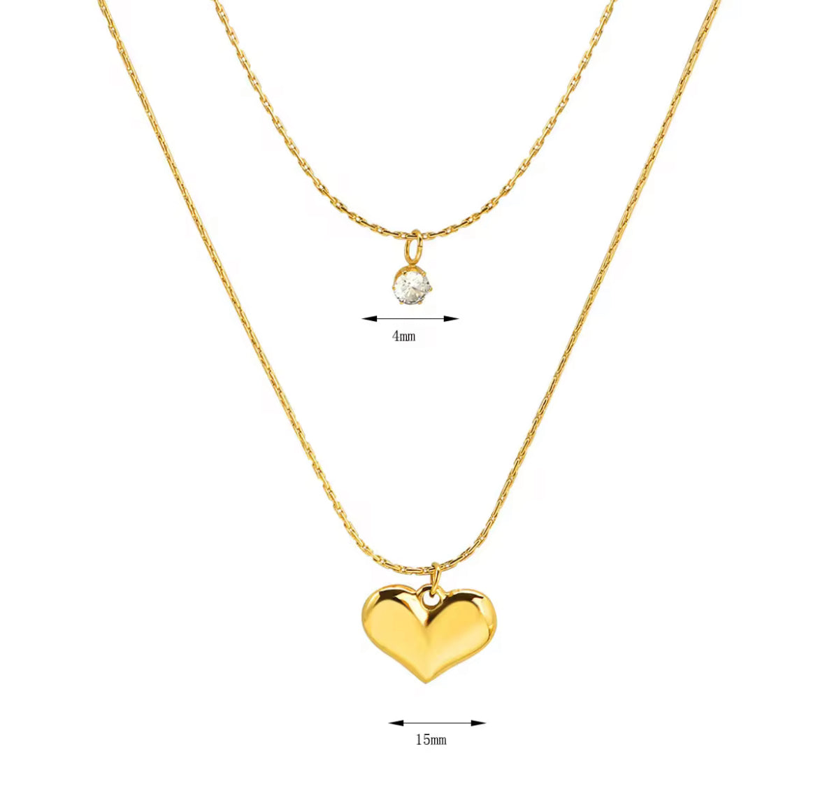 Heart layer necklace