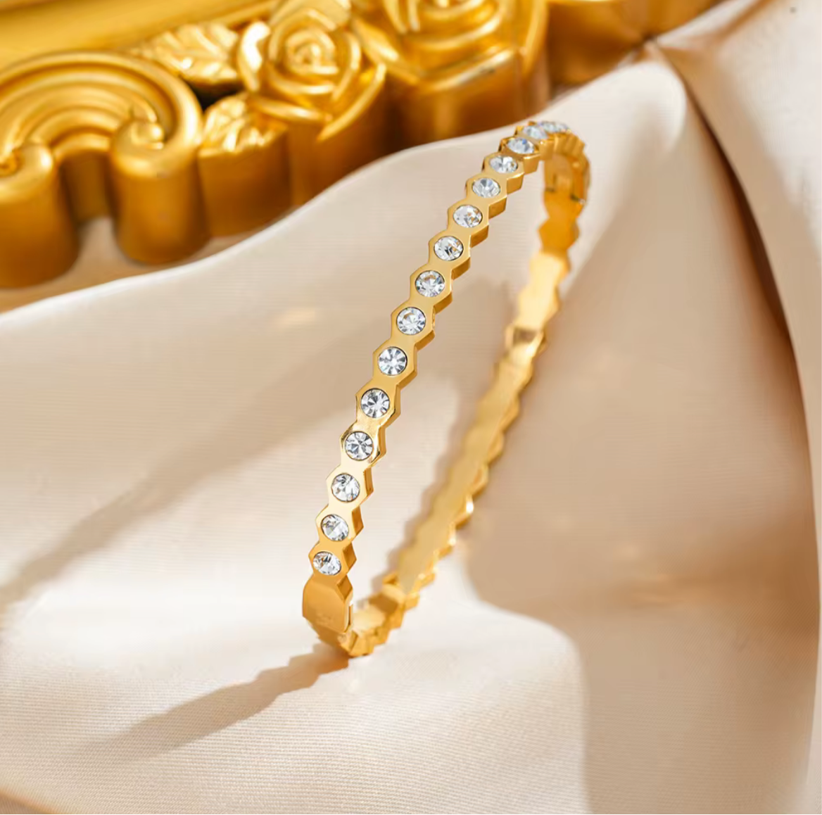 Honeycomb studded kada bracelet ( baby size )