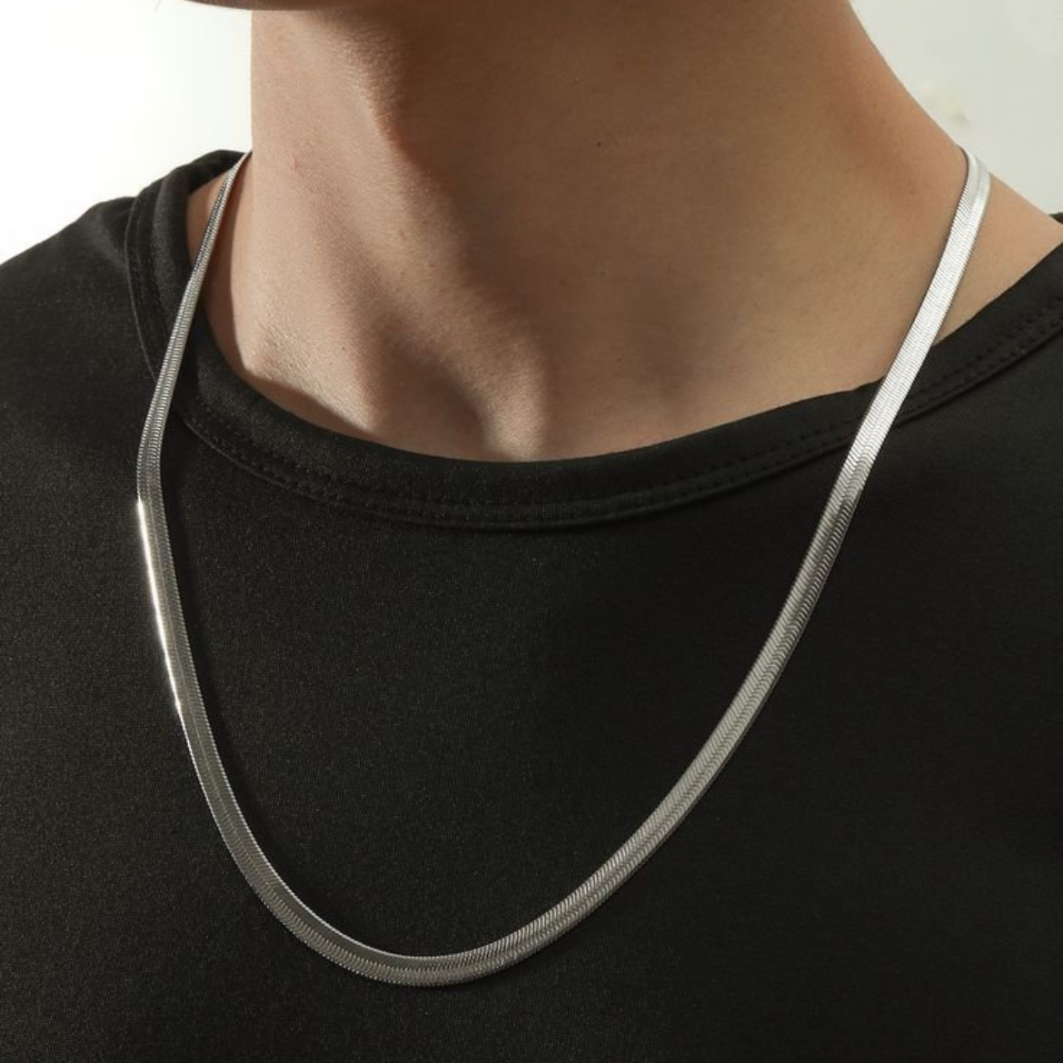Men's 4mm  snake chain ( silver )