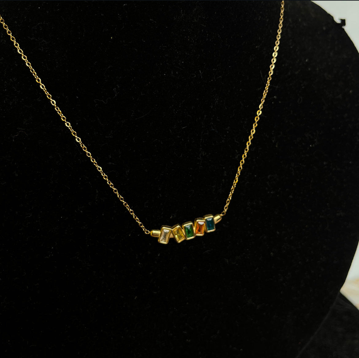 Multicolored bar necklace