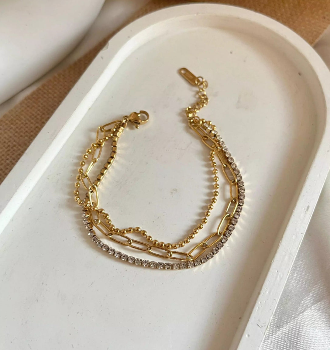 Triple layer bracelet