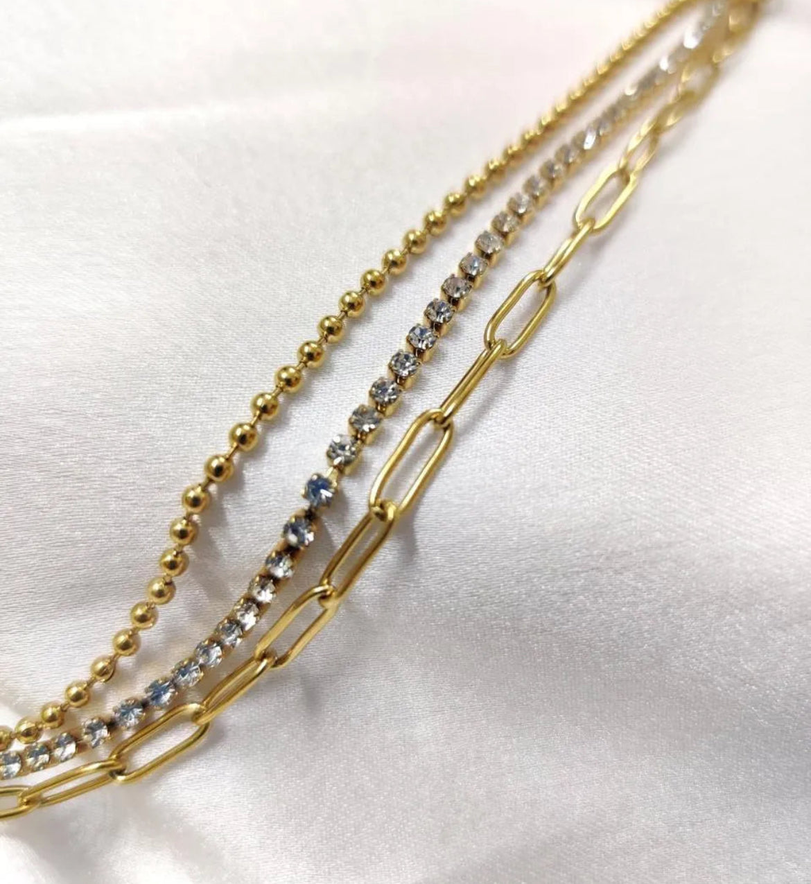 Triple layer bracelet