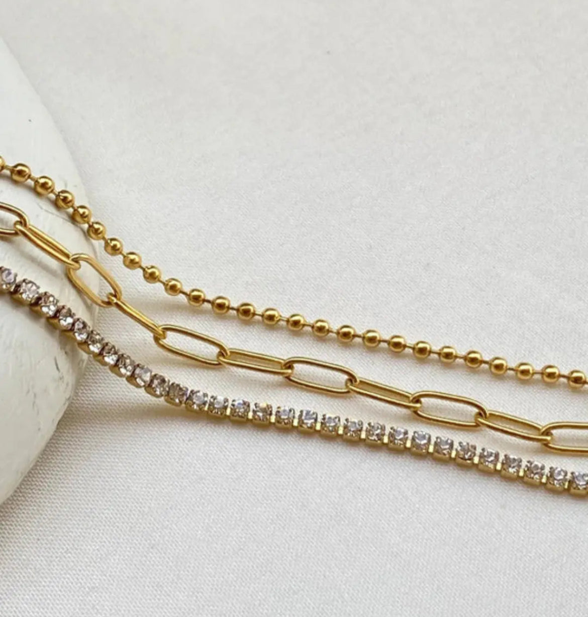 Triple layer bracelet