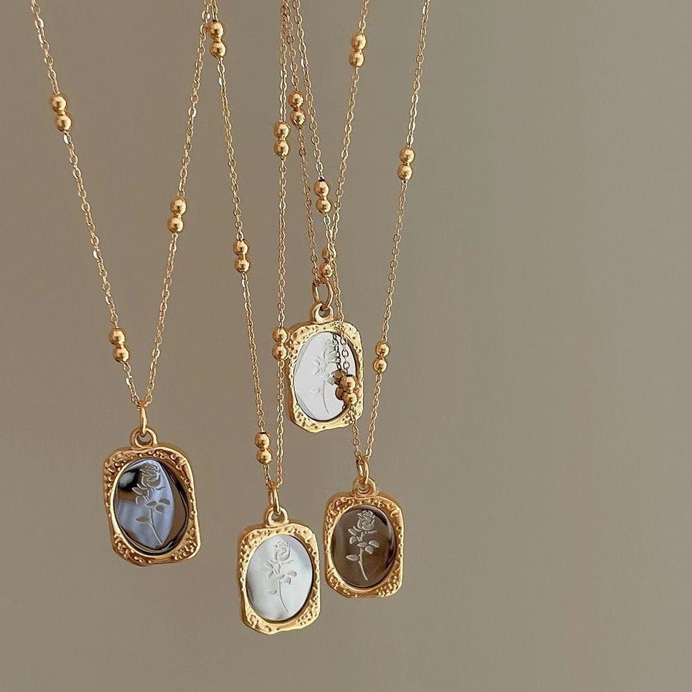 Vintage rose necklace