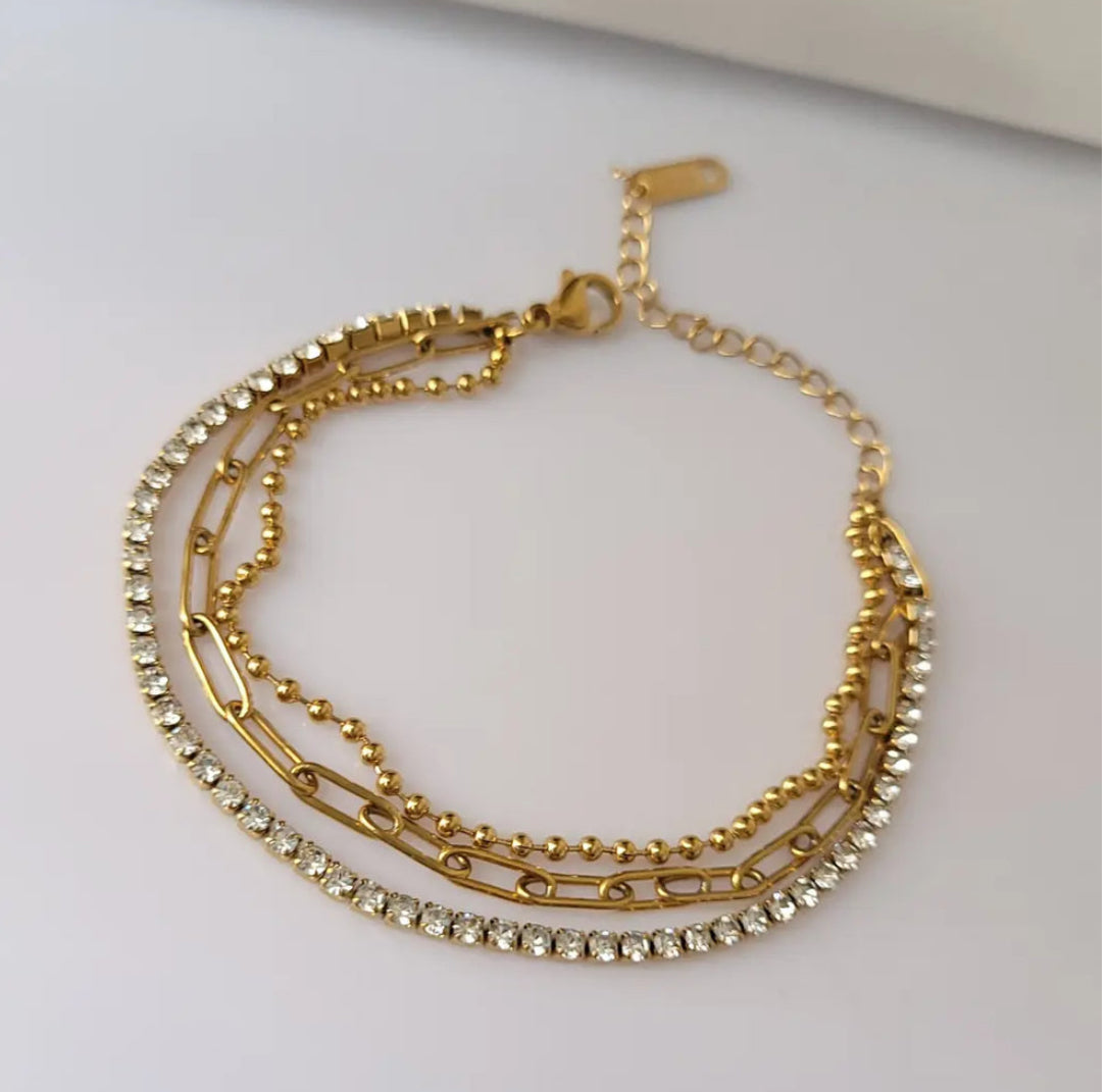 Triple layer bracelet