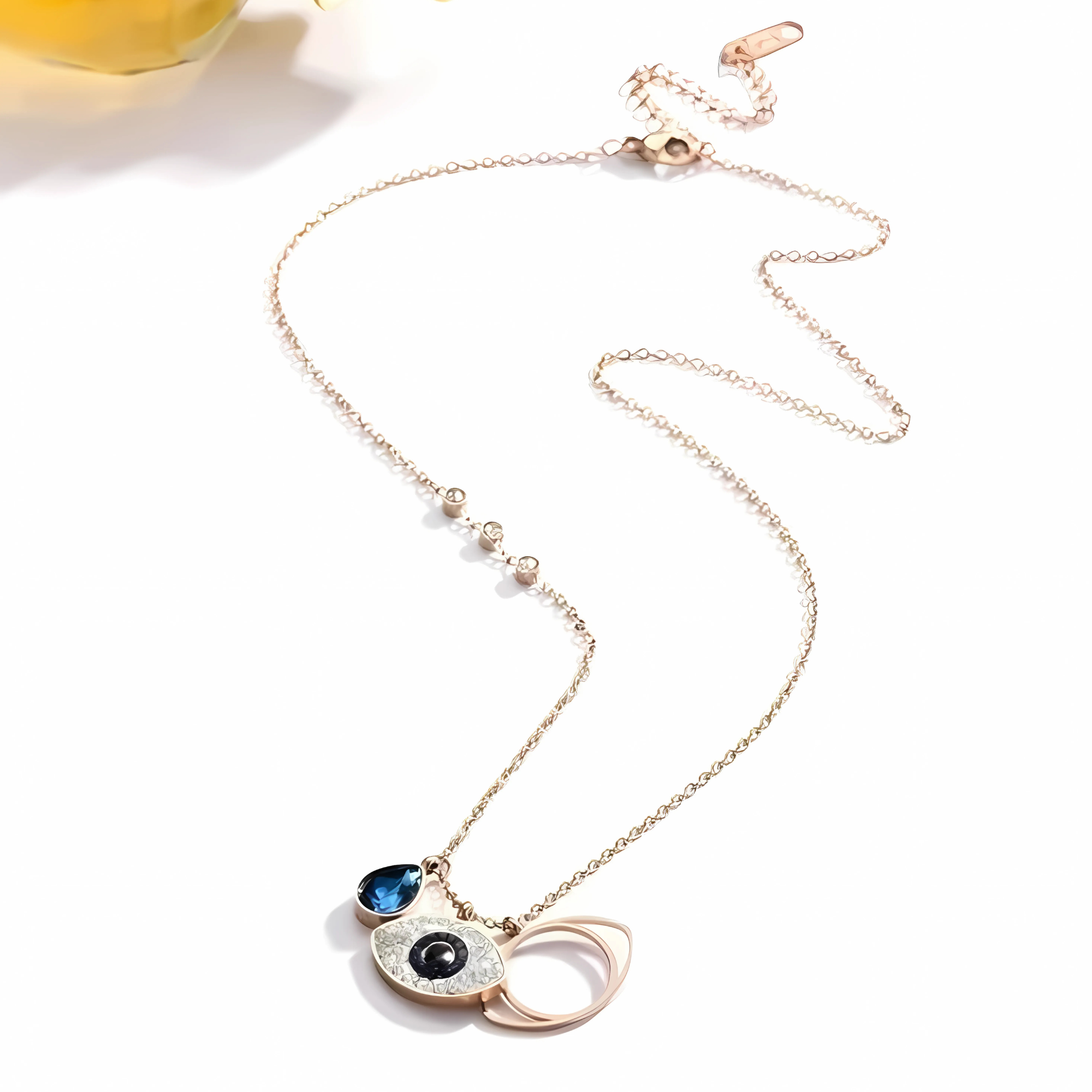rose gold Evil eye necklace