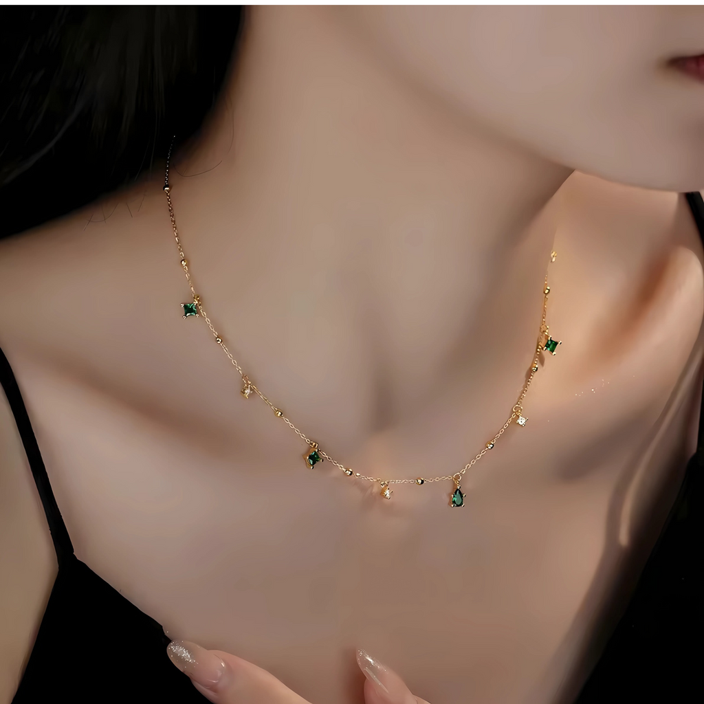 Emerald drop necklace