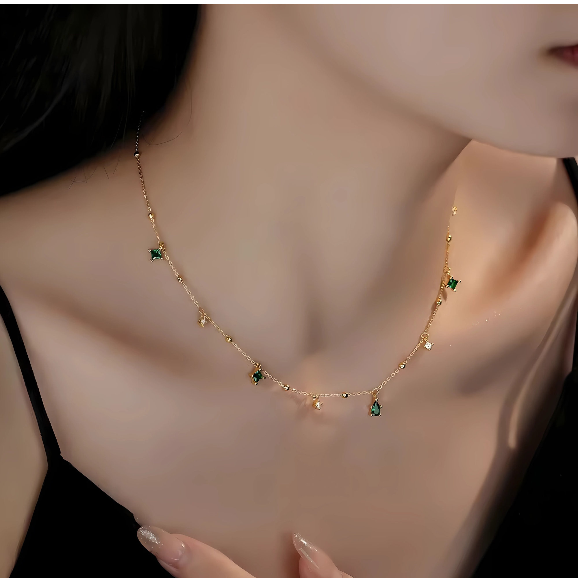 Emerald drop necklace