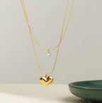 Heart layer necklace