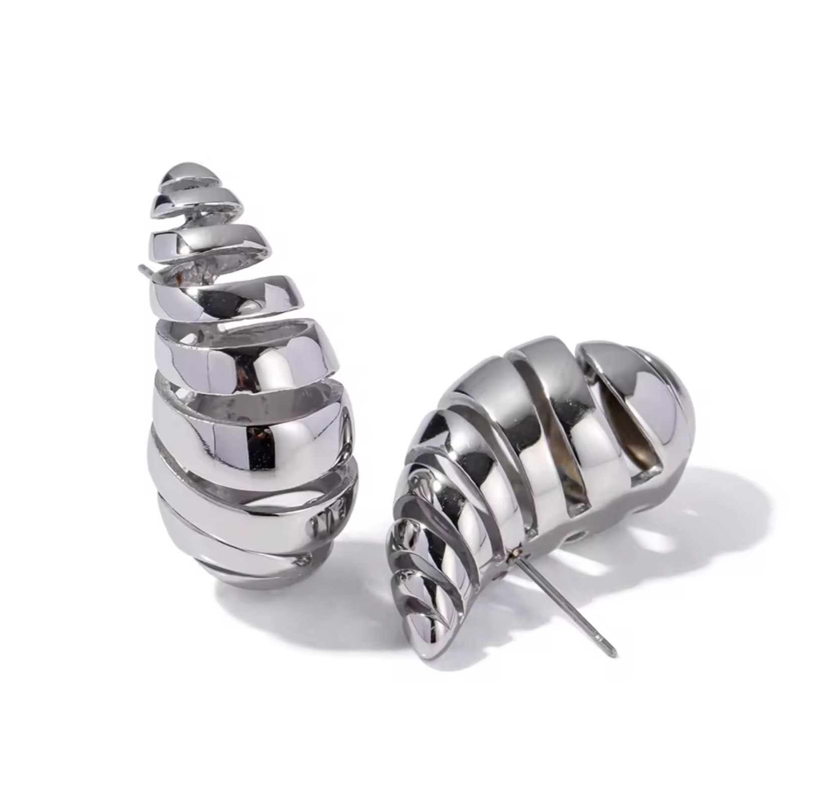 Silver bottega hoops