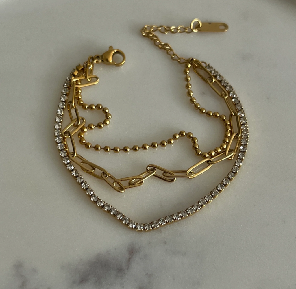 Triple layer bracelet