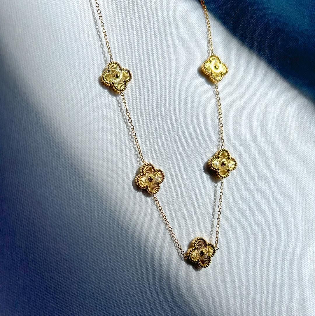 5 leaf clover necklace