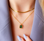 Emerald layer necklace