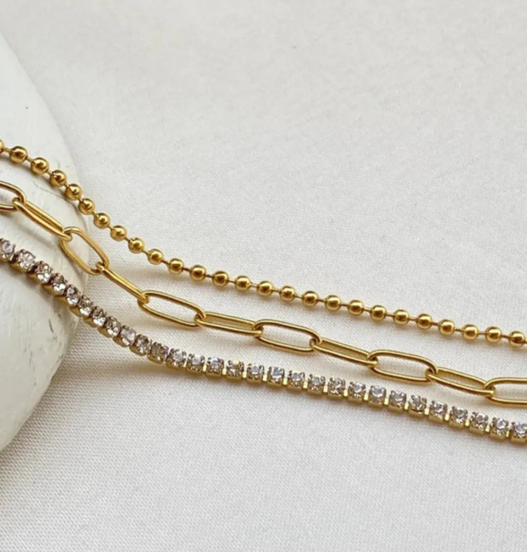 Triple layer bracelet