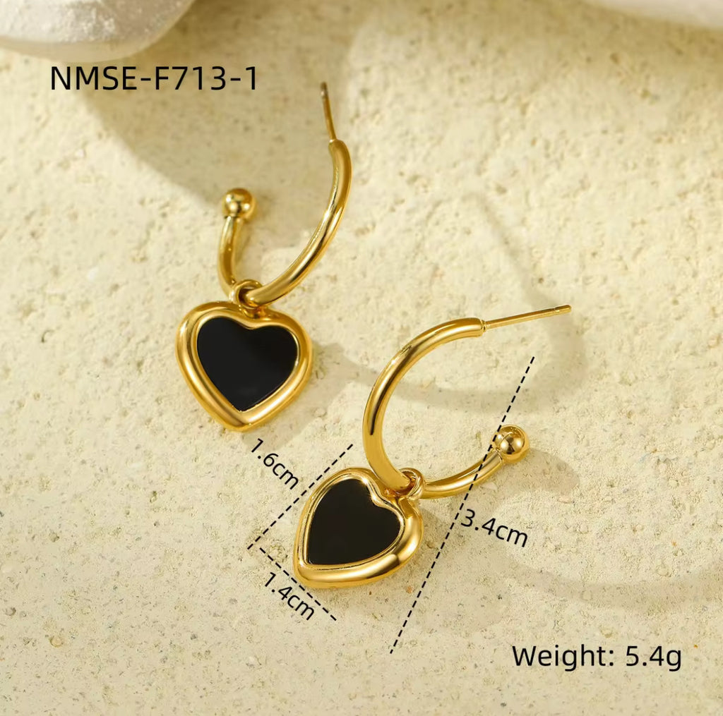 White heart earring