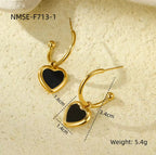 White heart earring