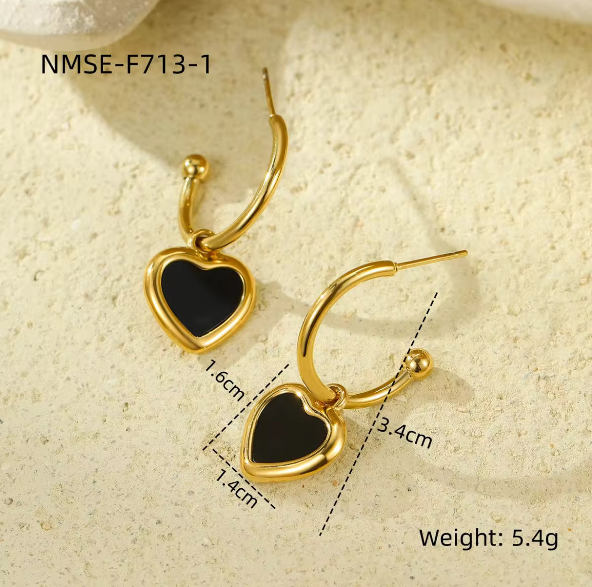 White heart earring