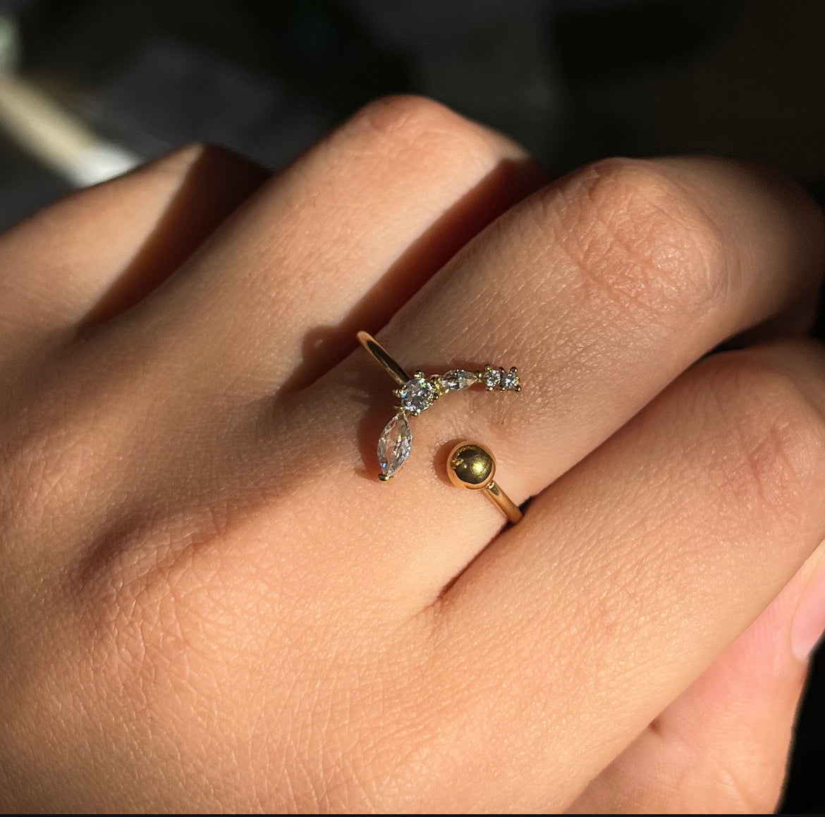 Half moon ring