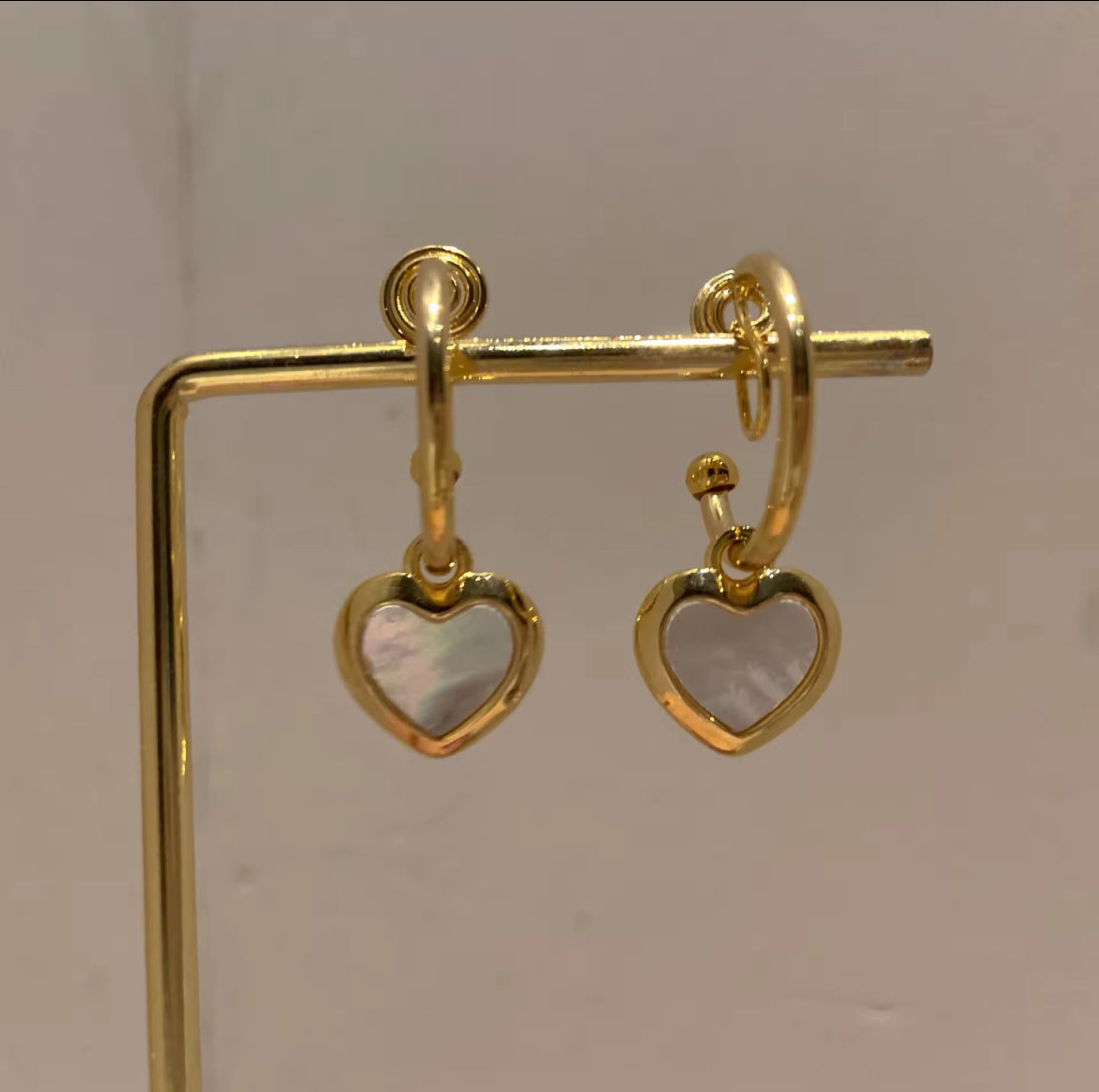 White heart earring