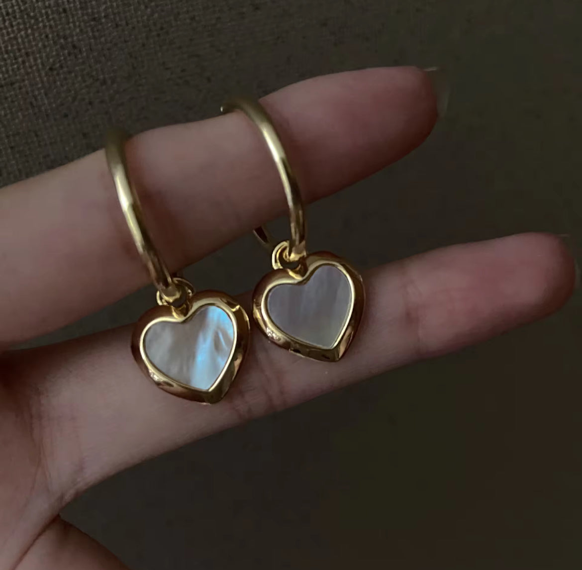 White heart earring