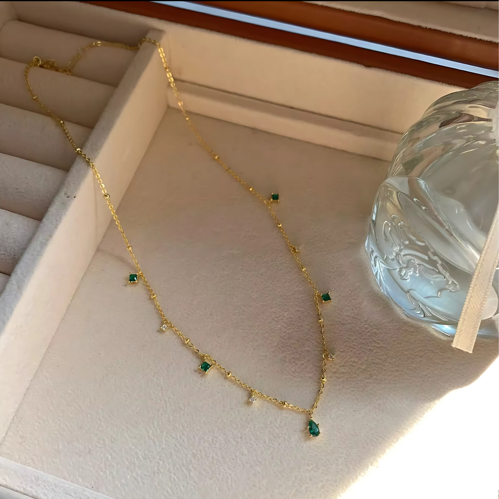 Emerald drop necklace