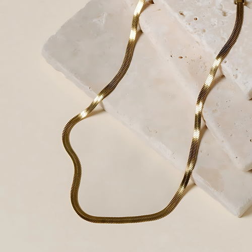3mm herringbone snake chain  gold